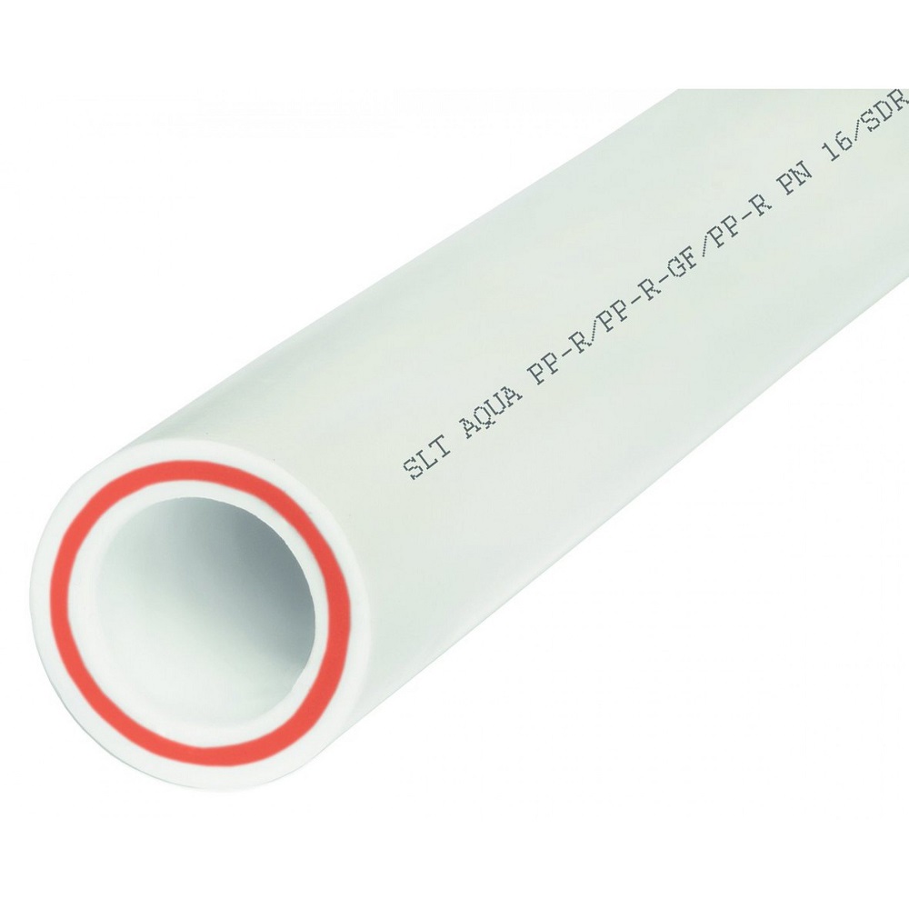 Труба полипропиленовая Slt Aqua армированная стекловолокном D25x4,2 (SLTPGF62525)