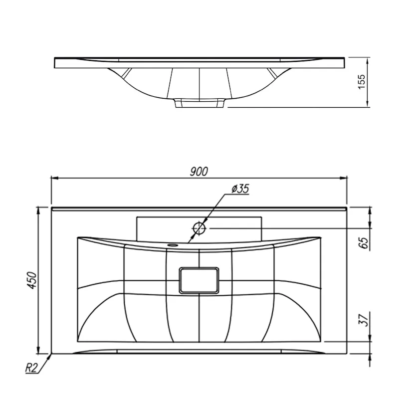 Раковина Florentina Прима 90 см 10.010.00900.307, серый шёлк