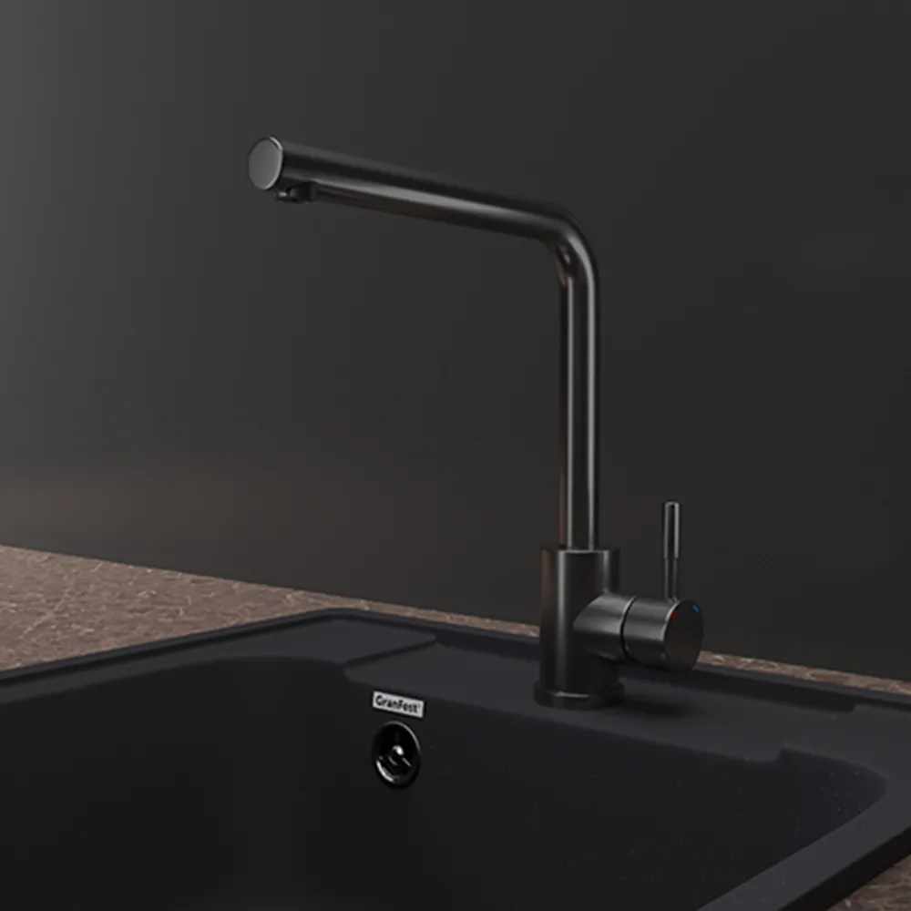 Смеситель для кухни GranFest Z-5411, графит