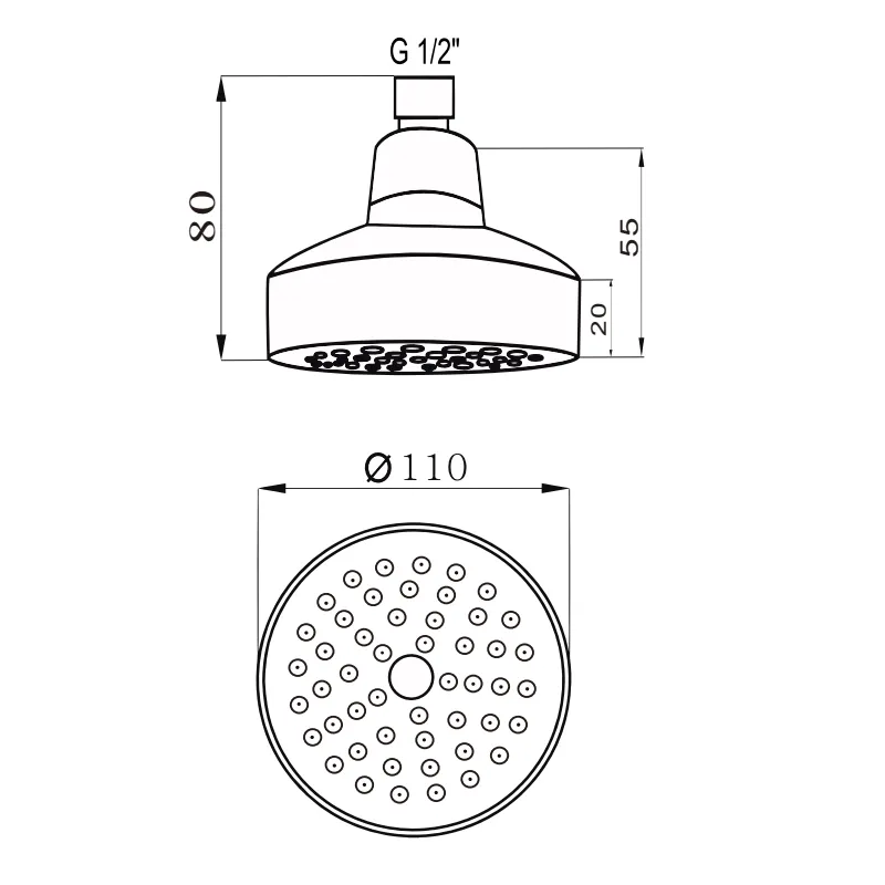 Верхний душ D-Lin D61052, серый