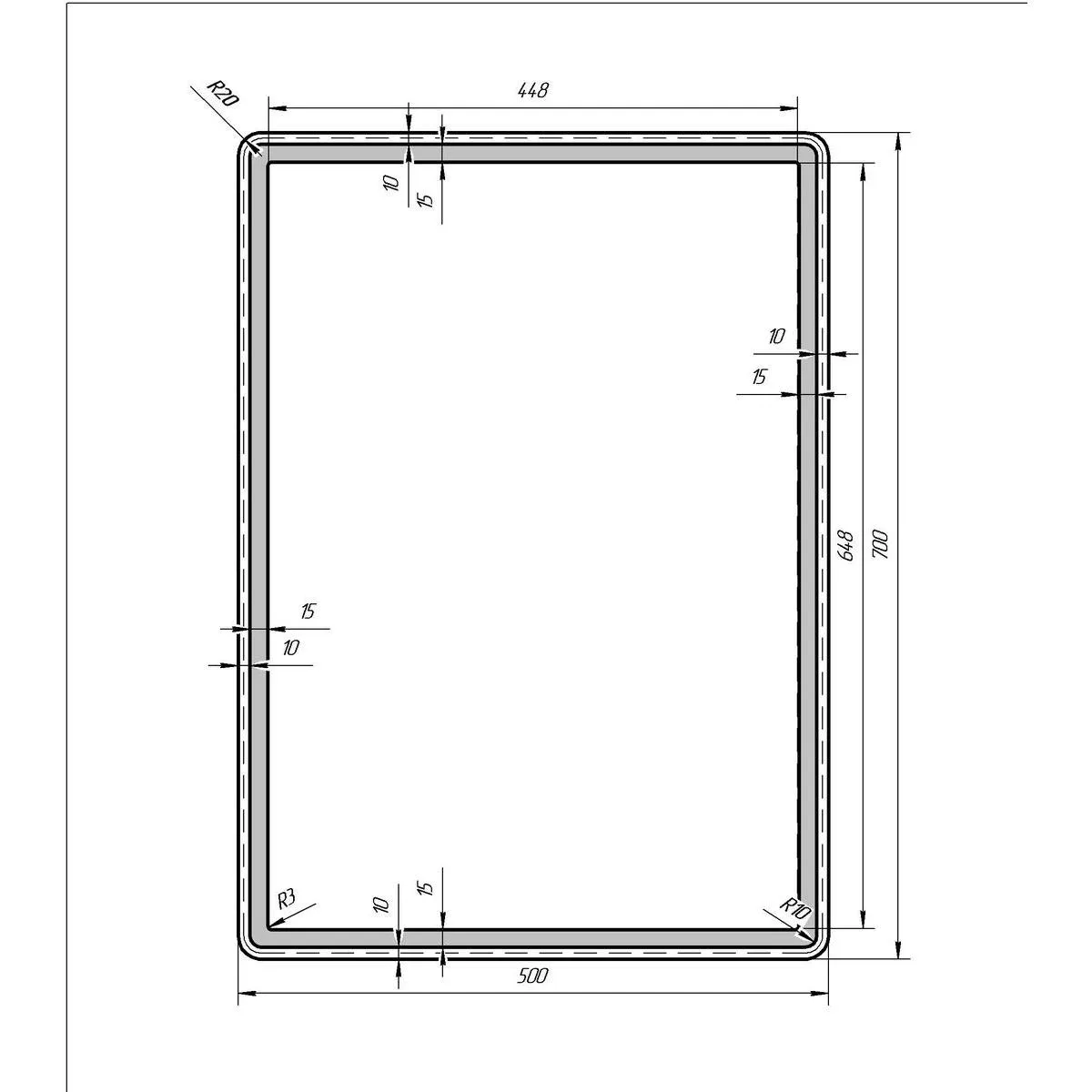Зеркало Dreja Tiny 50 см, белый