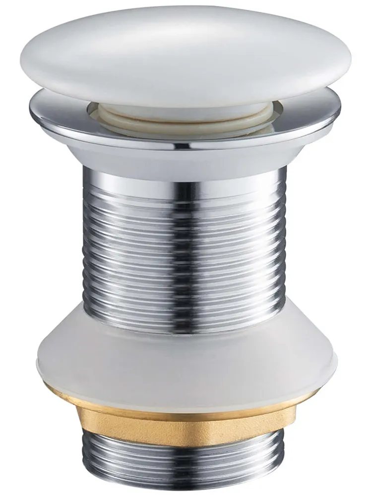AQ6006CW сливной набор для раковины Push-open ,без перелива , крышка белая, керамическая