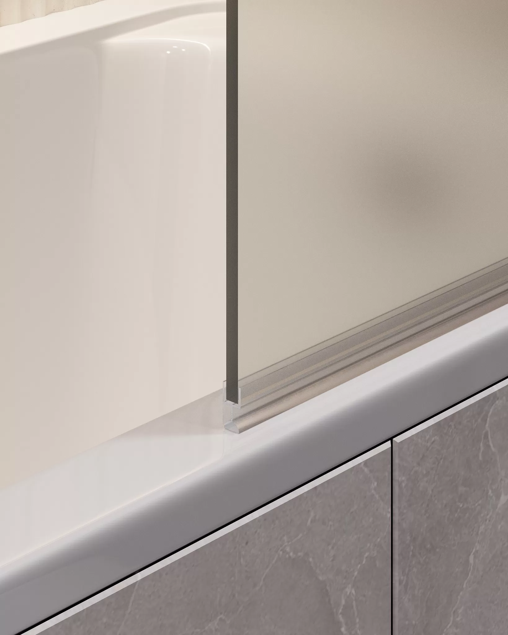 Шторка для ванны Timo TC-80/00F-8 в узком профиле 1400*800, стекло матовое 8 мм (T20)