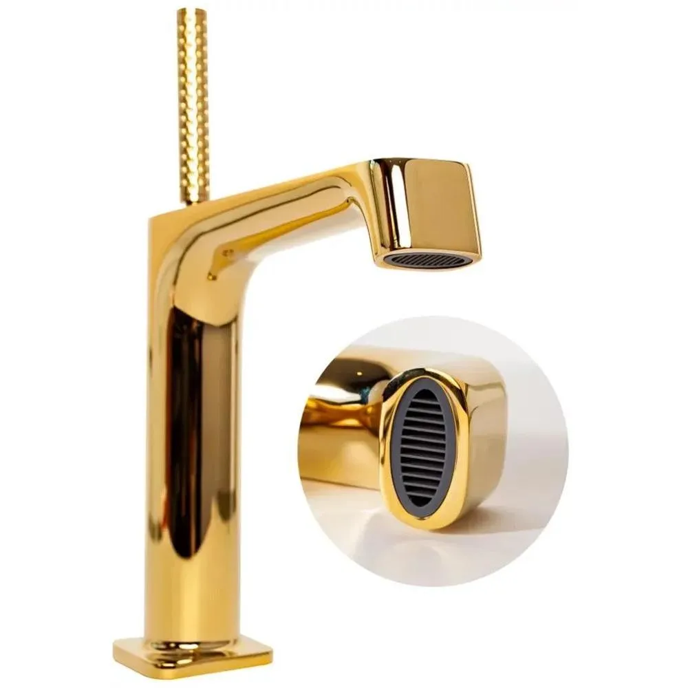 Смеситель для раковины Hansberge H1090GO, золото