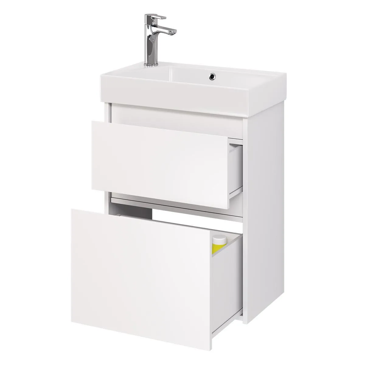 Тумба с раковиной подвесная Dreja Slim 55 см, белый