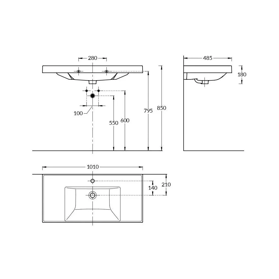 Тумба под раковину подвесная La Fenice Elba FNC-01-ELB-B-100, белая