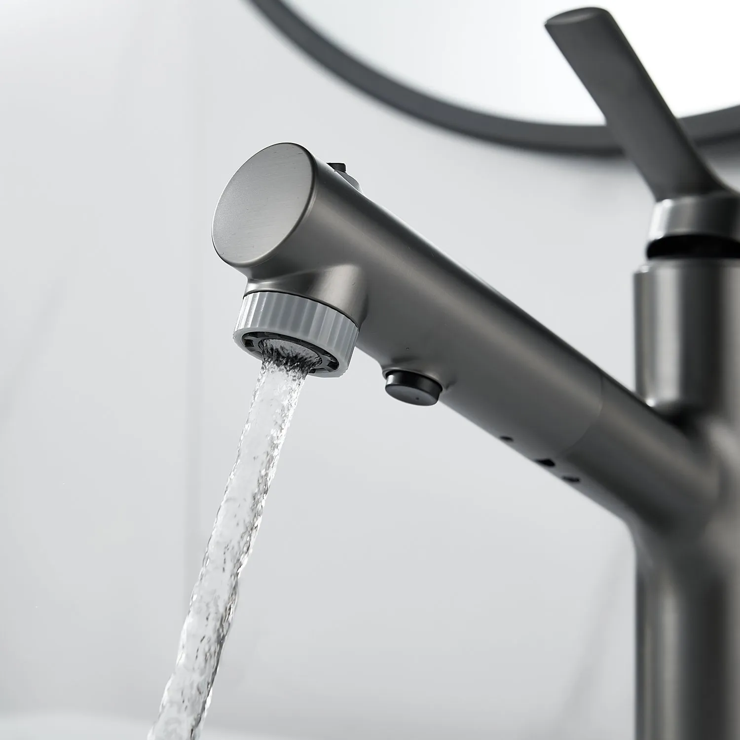 Смеситель для раковины многофункциональный Raffine F281T, оружейная сталь