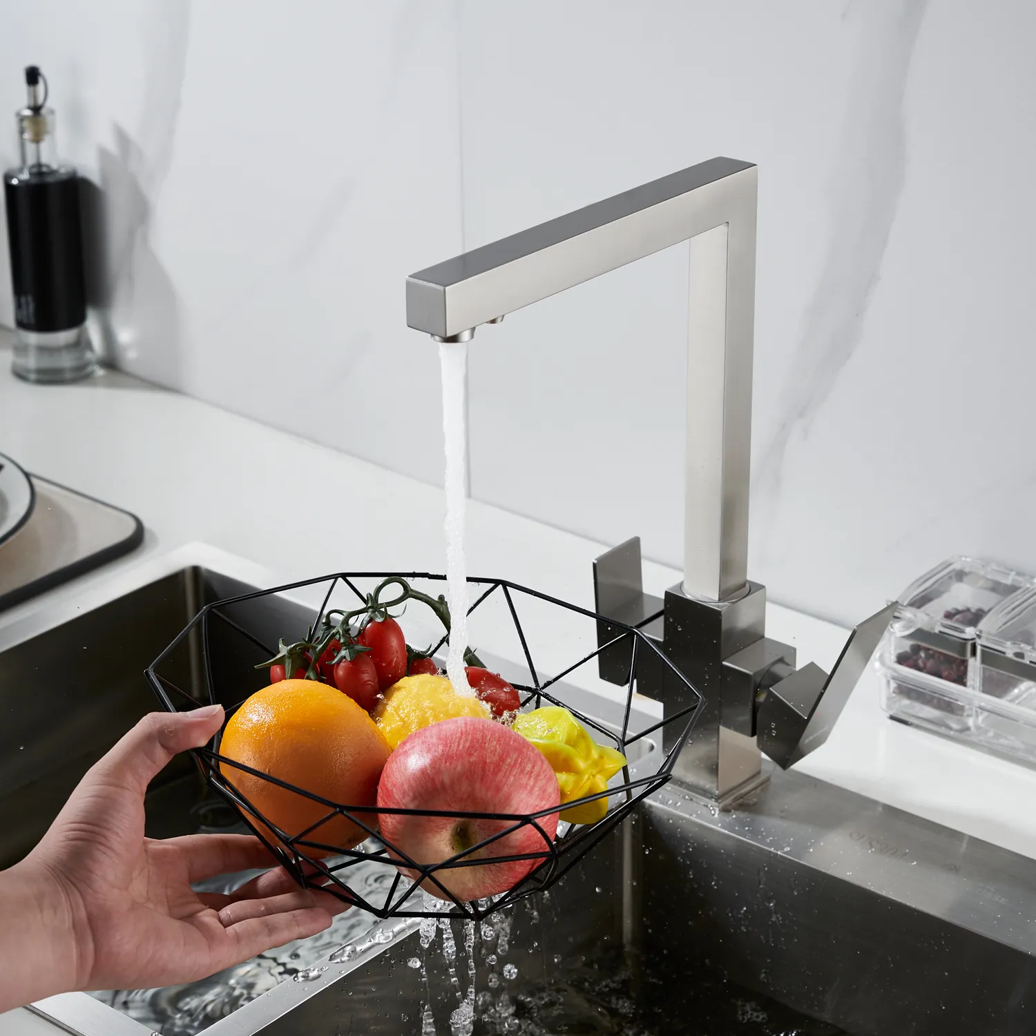 Смеситель для кухни с подключением фильтра Shevanik S148L, сатин