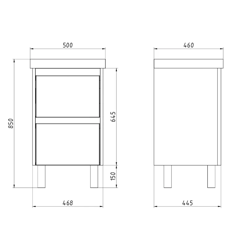 Тумба с раковиной подвесная/напольная Dreja Luxury Plus 50 см, серый базальт