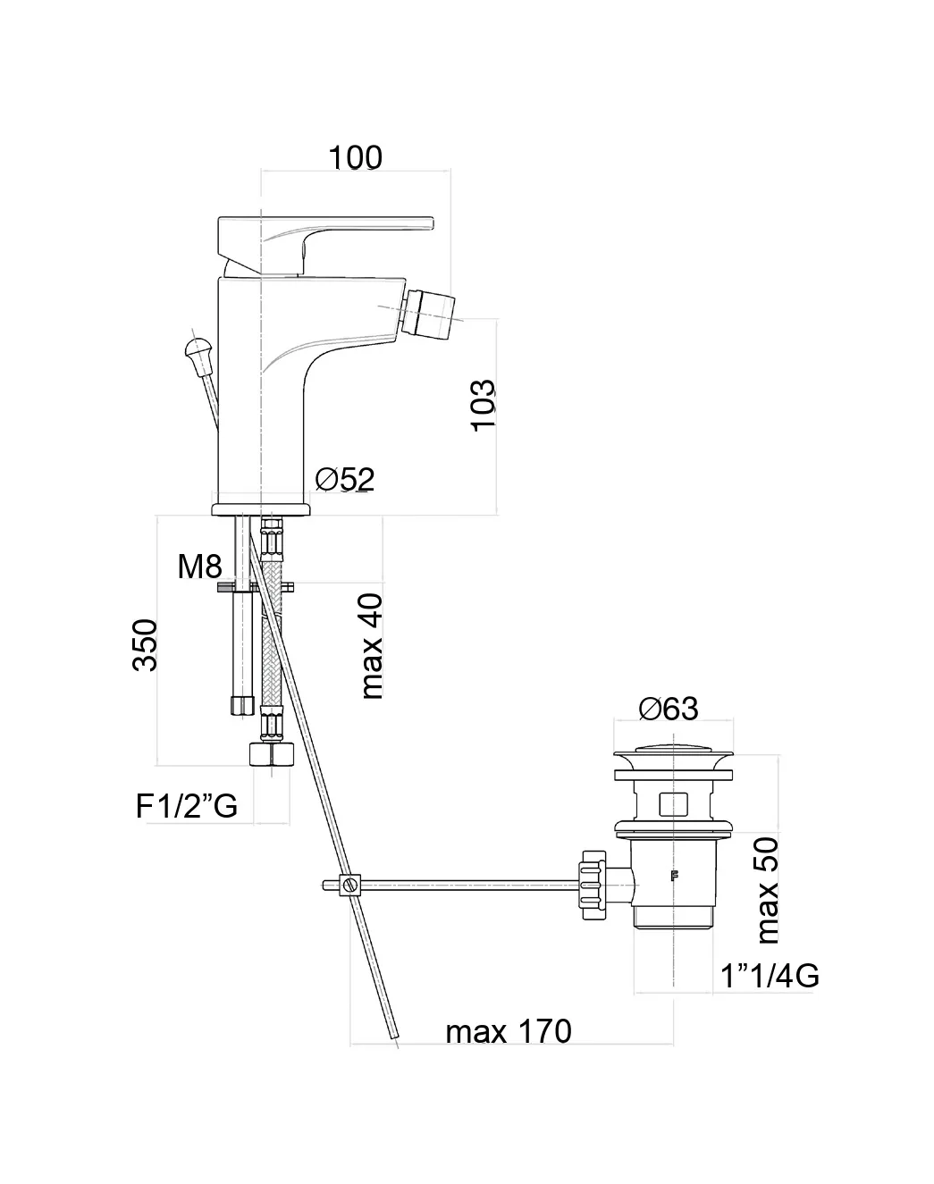 Смеситель для биде Fiore KYMA 75CR6530, хром