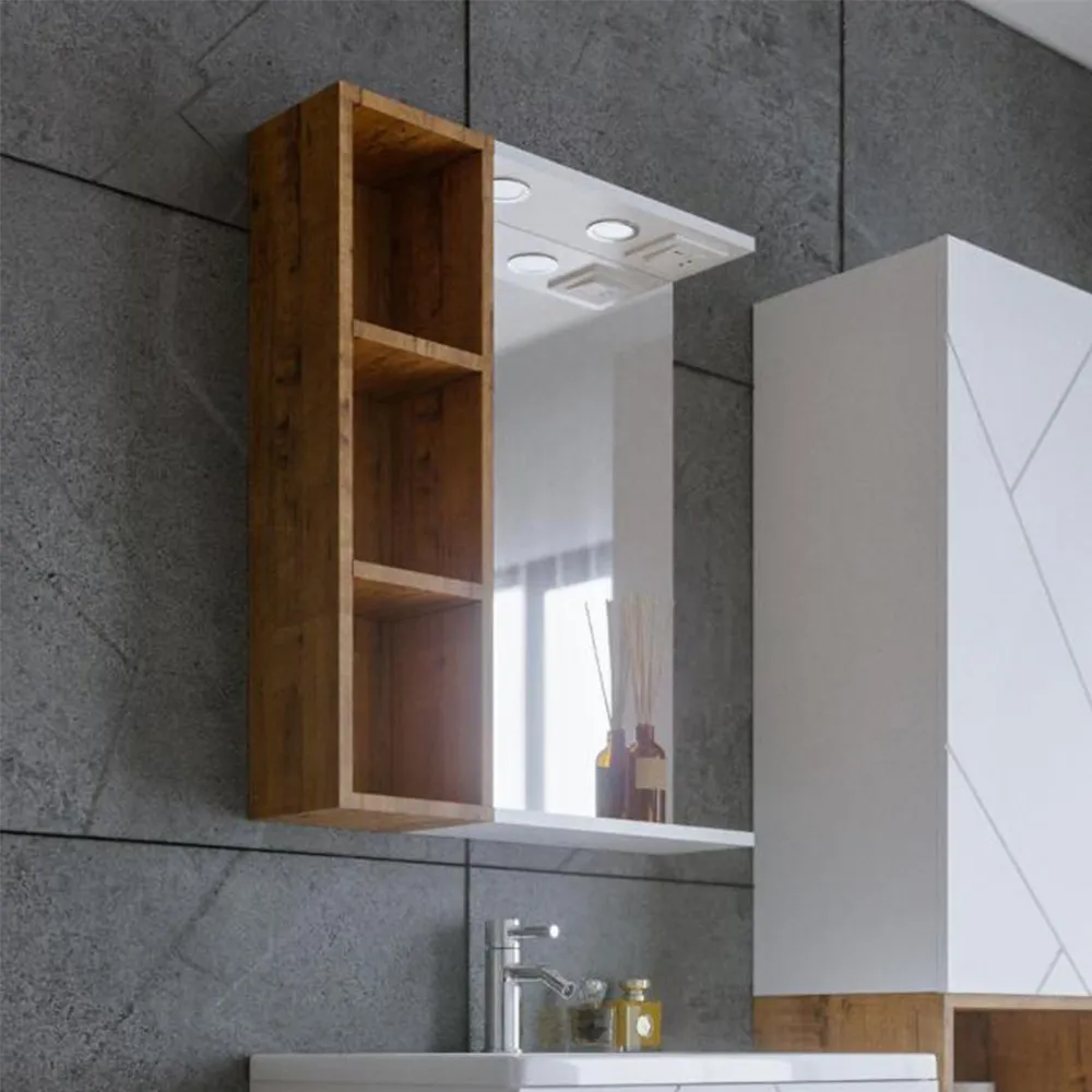 Шкаф навесной открытый Бриклаер КРИСТАЛЛ 20 см, дуб бунратти