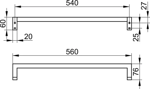 19101010600 EDITION 90 Square Полотенцедержатель 600 мм, хром