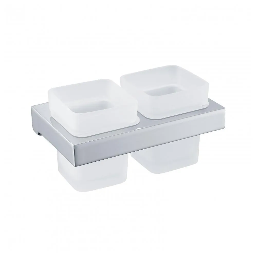 Стакан для ванной комнаты двойной Grocenberg AC0022CR, хром