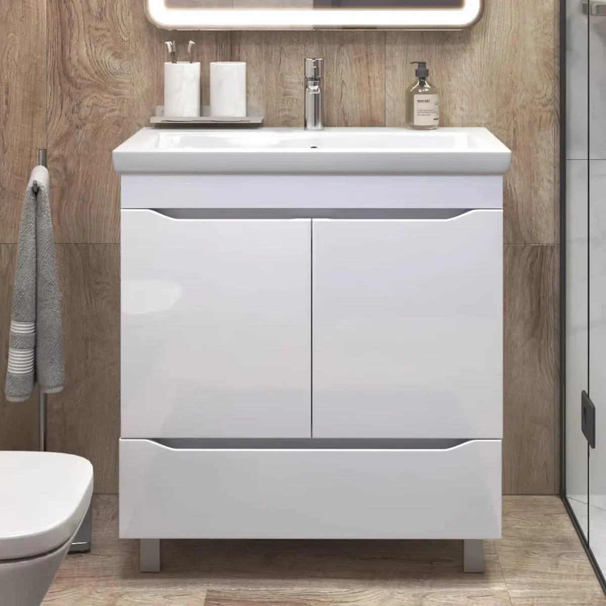 Тумба с раковиной напольная VIGO Grani 286, 80 см