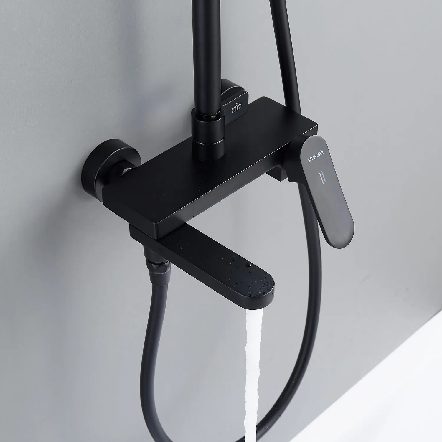 Душевая система Shevanik S4536H, черный