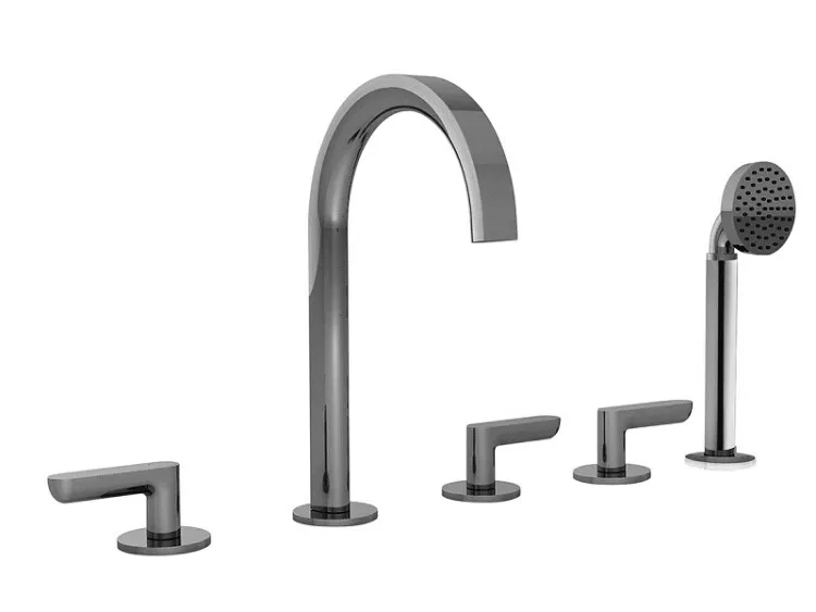 Смеситель для ванны и душа Fantini Icona Deco, Matt British Gold PVD (53 P6 R165)