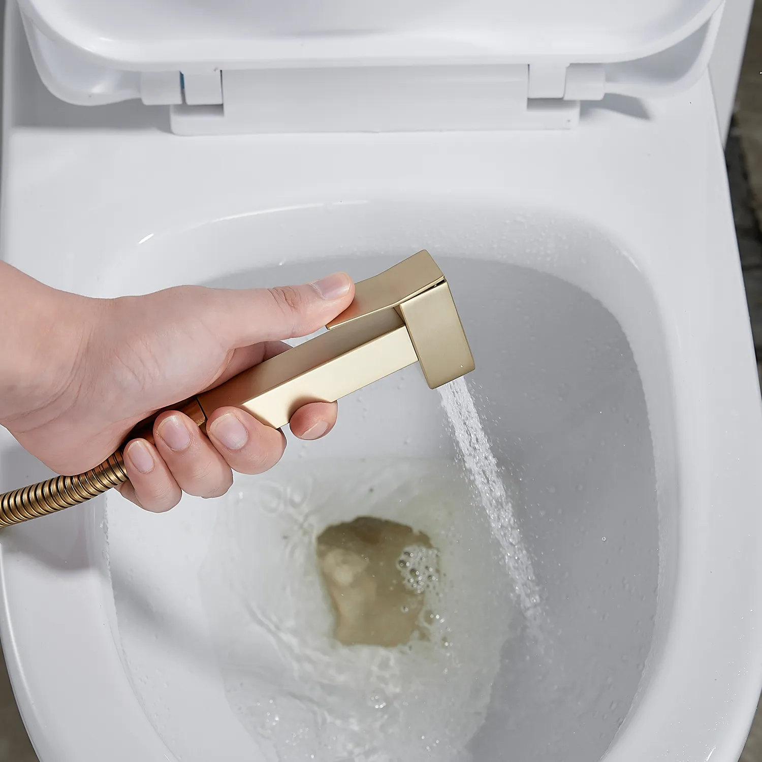 Гигиенический душ со смесителем Shevanik S127G, золотой сатин