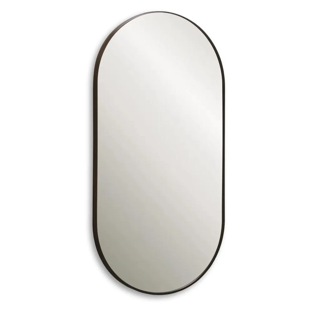 Зеркало Dreja GLOW 50х100 см, алюм. профиль, черный
