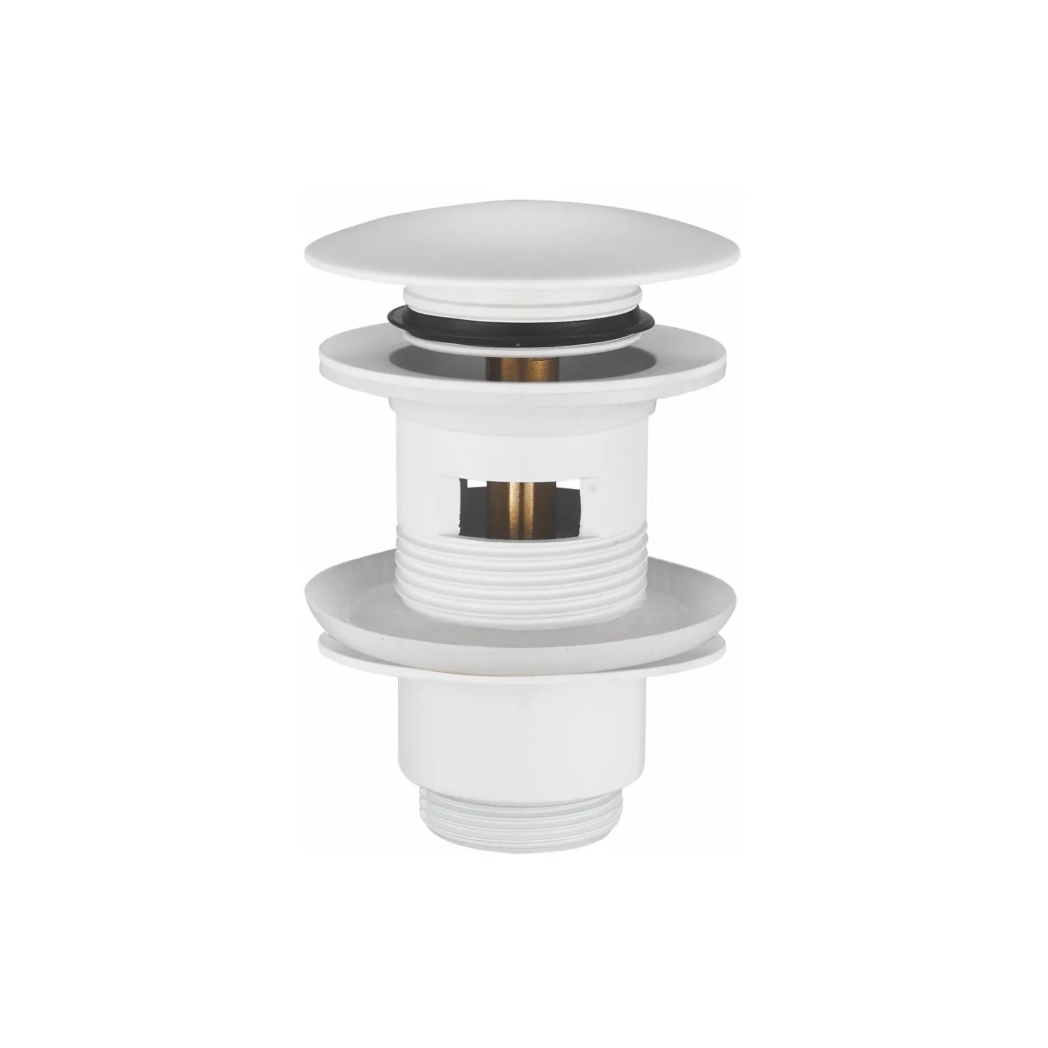 Донный клапан с переливом Rose RS01C, белый