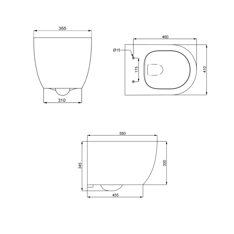 Унитаз подвесной SMARTFLOW URBAN безободковый с микролифтом, SMF812-WH, белый