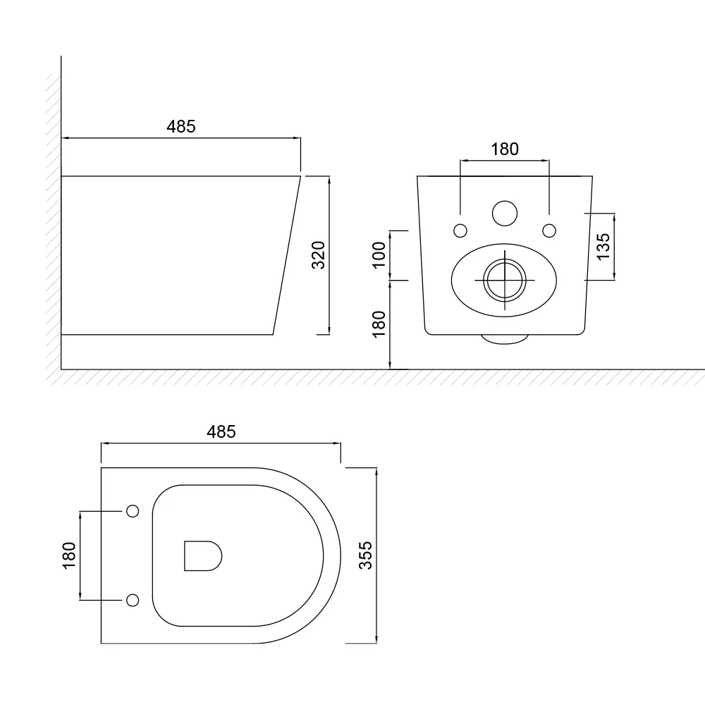 Унитаз подвесной WesnaArt RAY 206-RAY11, белый
