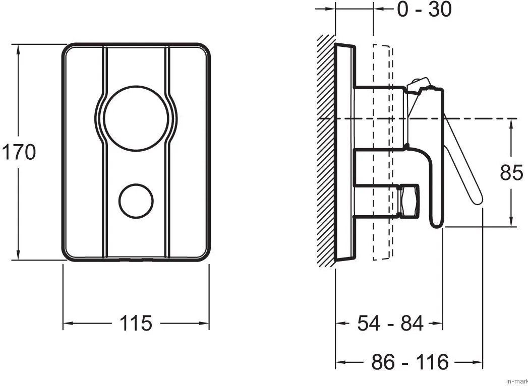 Смеситель для ванны Jacob Delafon Singulier (E98720-CP) (без излива) (скрытого монтажа)