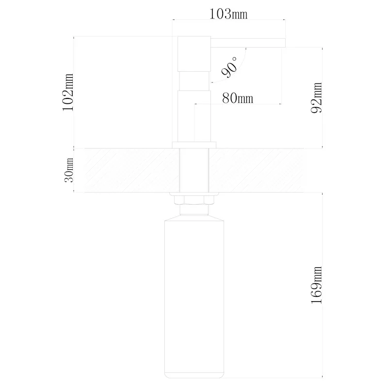 Дозатор для кухонной мойки Florentina КВАДРО 703.726.0000.302, антрацит