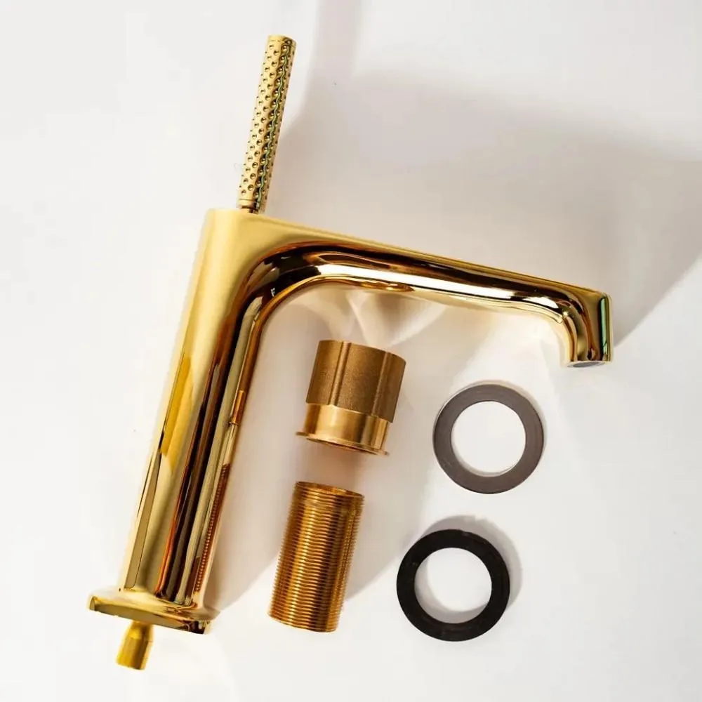 Смеситель для раковины Hansberge H1090GO, золото