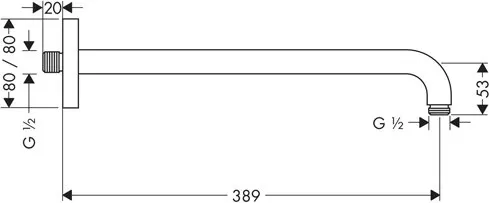 Держатель душа Hansgrohe E 389мм G 1/2 27446000