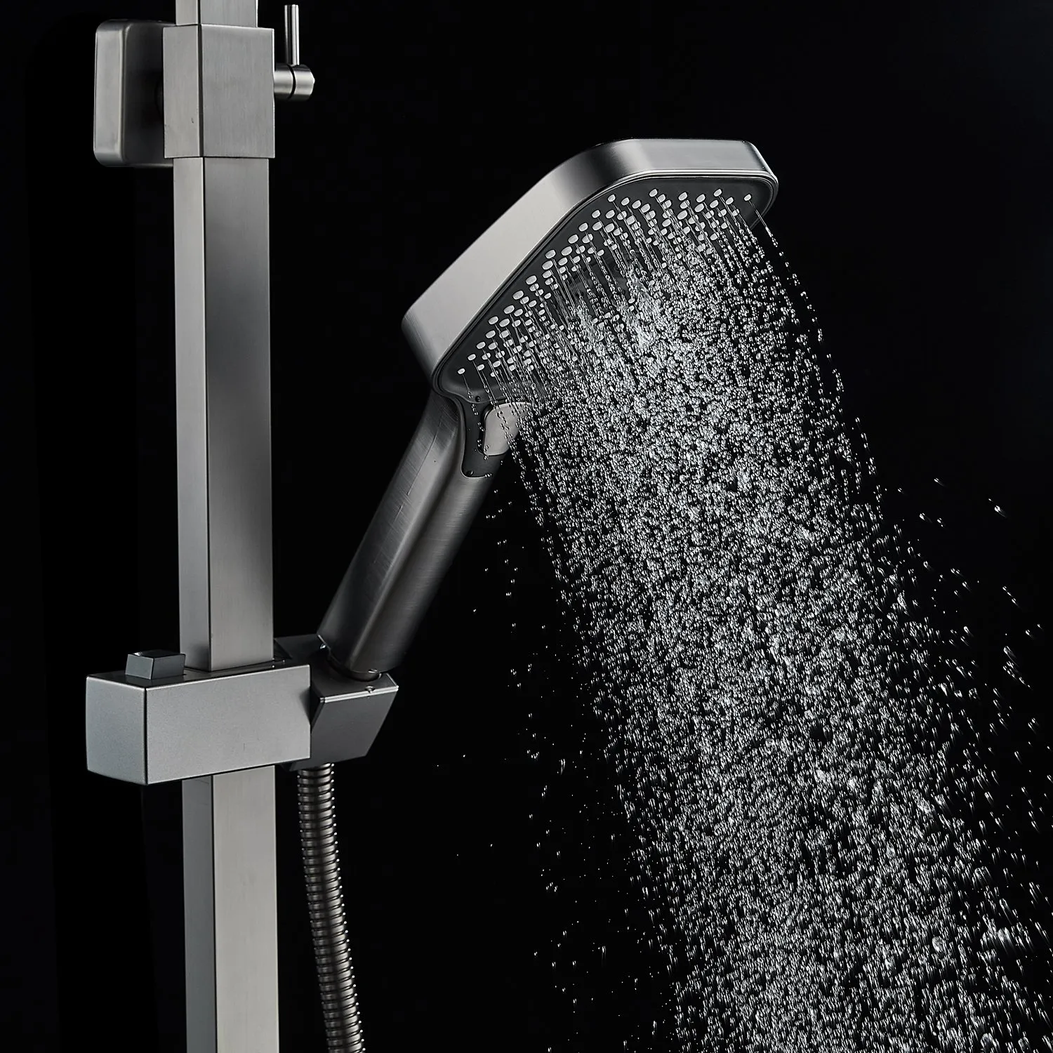 Душевая система Shevanik S7036T, оружейная сталь