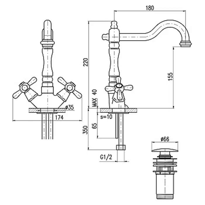 Смеситель для раковины Rav Slezak Morava MK121.5/8SM
