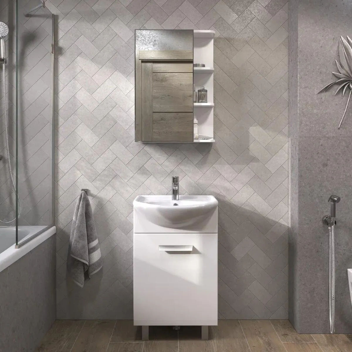 Тумба с раковиной напольная VIGO Hoska 228, 50 см