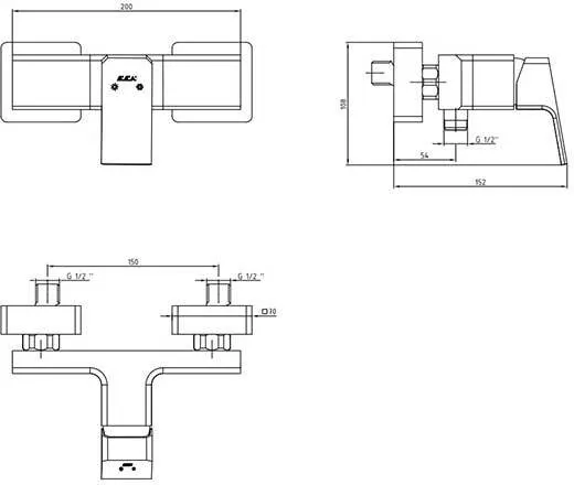 Смеситель для душа E.C.A. Tiera 102154024EX