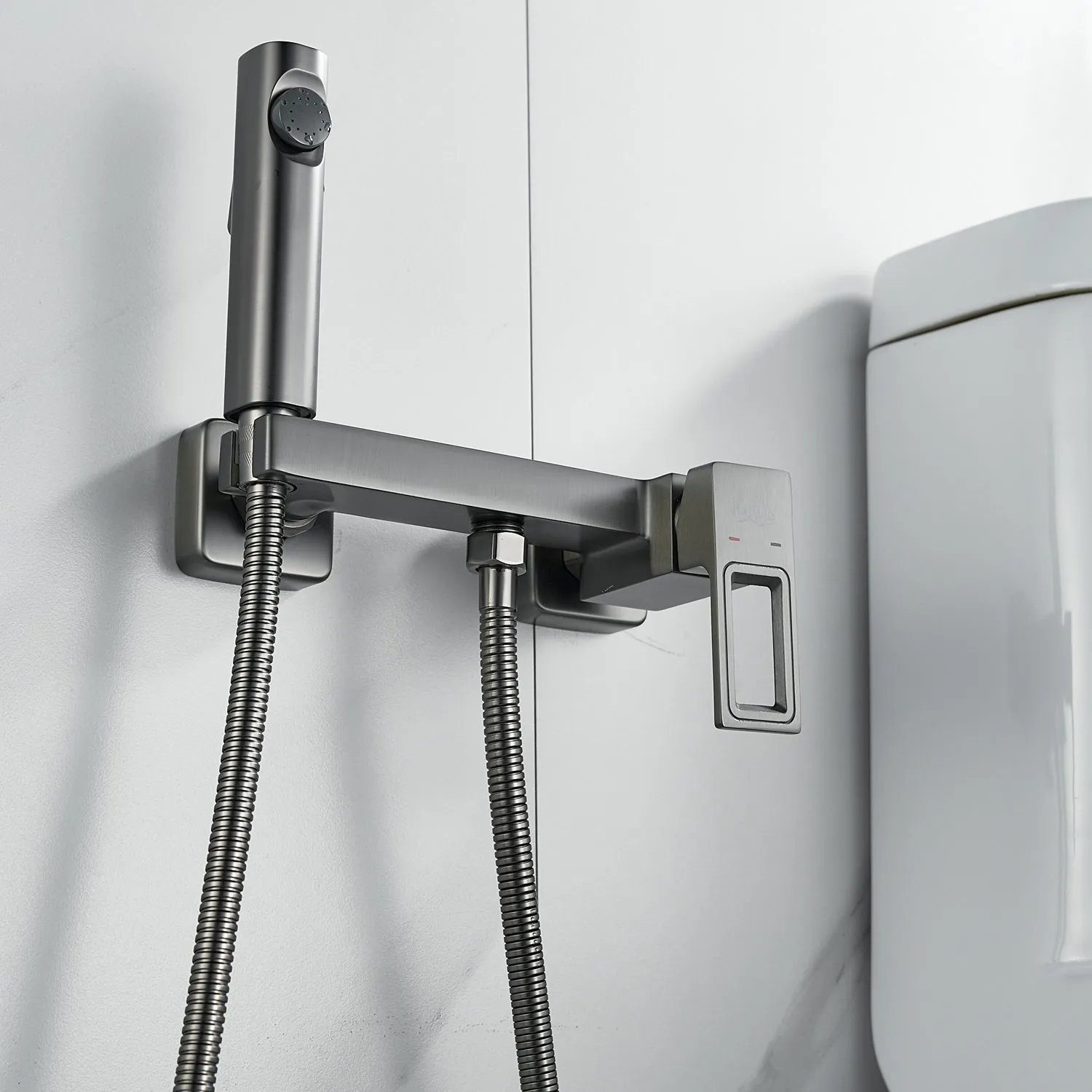 Гигиенический душ со смесителем Raffine F0596T-1, оружейная сталь