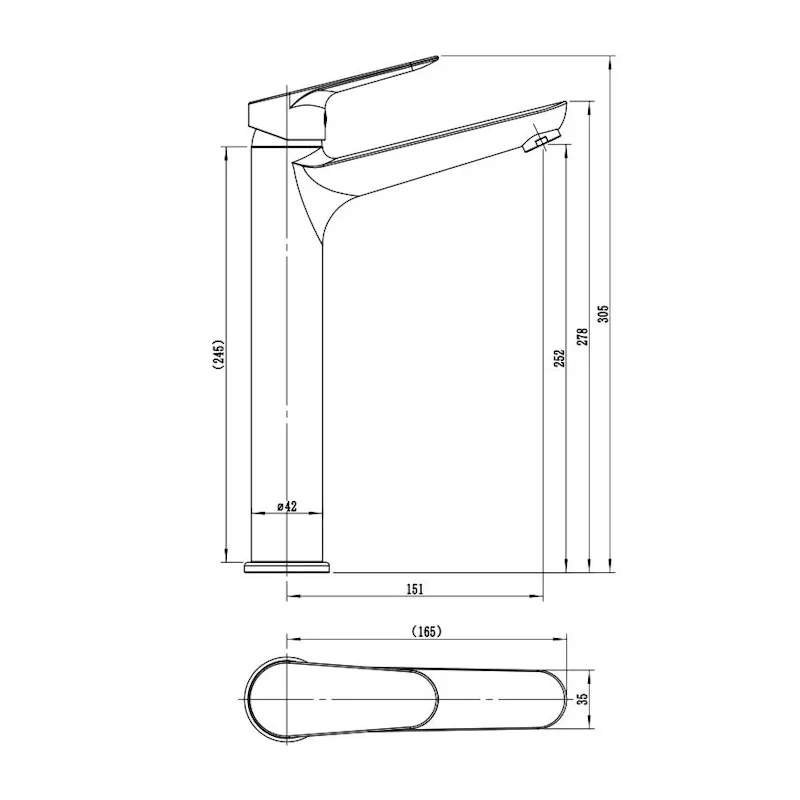 Смеситель для раковины высокий Esko KZ25W, белый