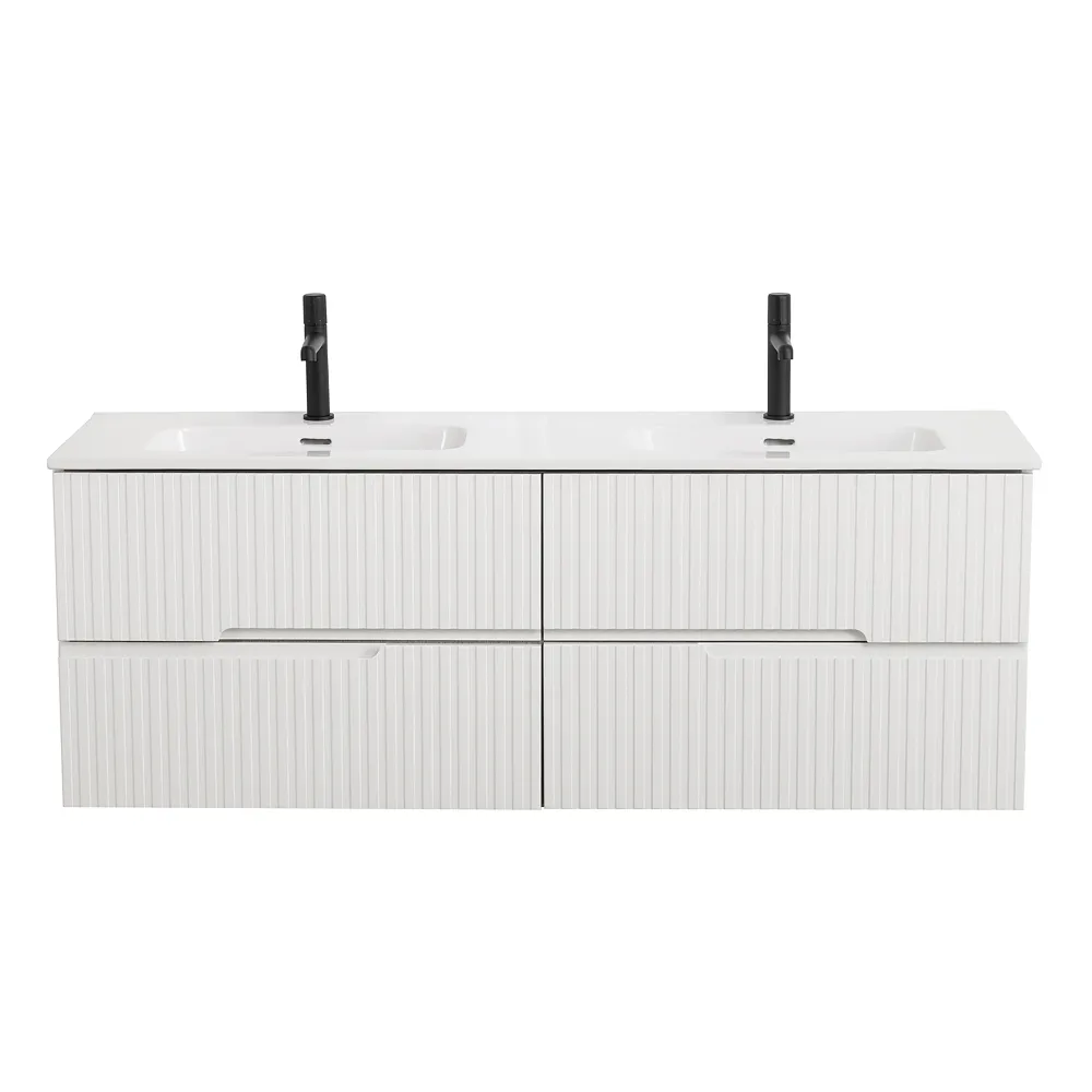 База под раковину подвесная Cezares Duet-N 1400х457х500, Bianco Lucido (DUET-N-1400-4C-SO-2-BL)
