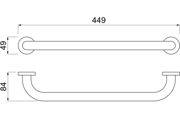 AQ4995MB поручень 450 мм, матовый черный