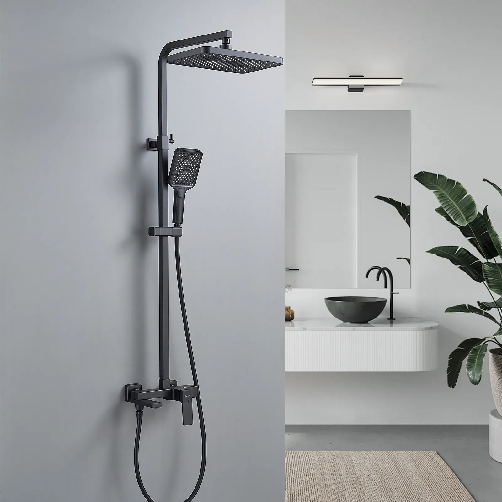 Душевая система Shevanik S4636H, черный