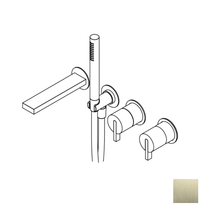 Смеситель для ванны и душа Ritmonio DOT316, Brushed Champagne Stainless Steel PVD (PR50EC204F44)