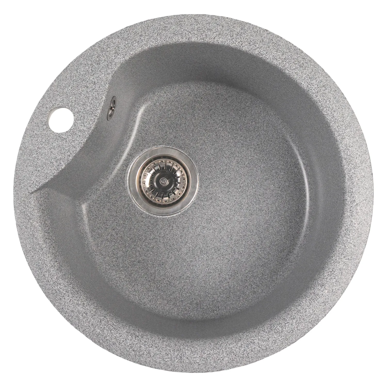 Мойкa MIXLINE МЛ-ГМС101 (ML-GMS101) СТАНДАРТ круглая, темно-серый (309), 480 мм (глуб. чаши 190) (558083)