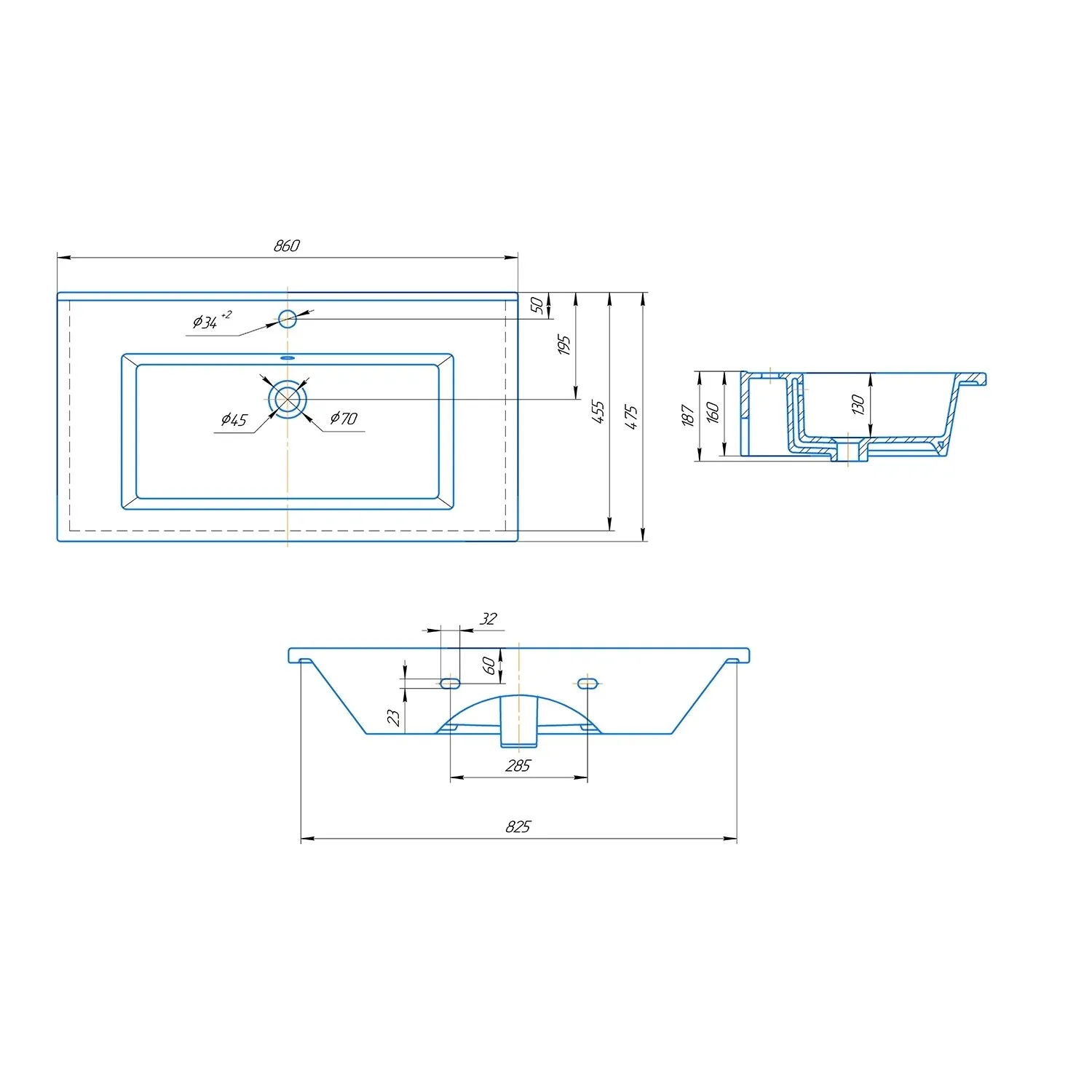 Раковина Kirovit Оскар Оскар 850, белый