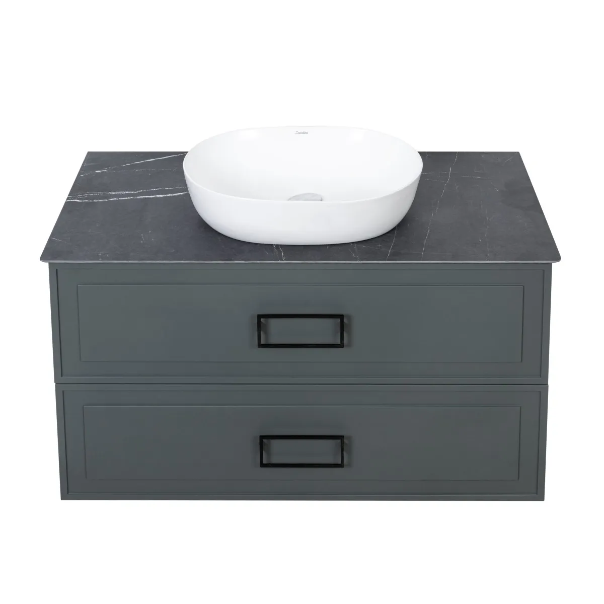 Тумба под раковину подвесная La Fenice Cubo TWIN FNC-01-CUB-G-90-2, серо-зеленая