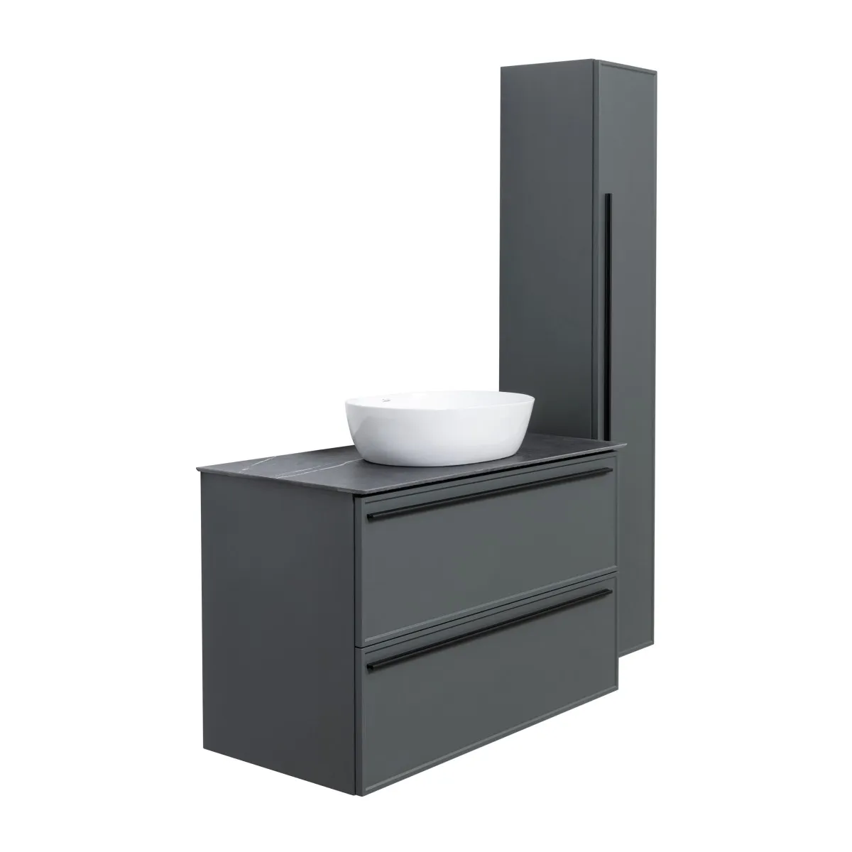 Тумба под раковину подвесная La Fenice Elba TWIN FNC-01-ELB-G-100-2, серо-зеленая