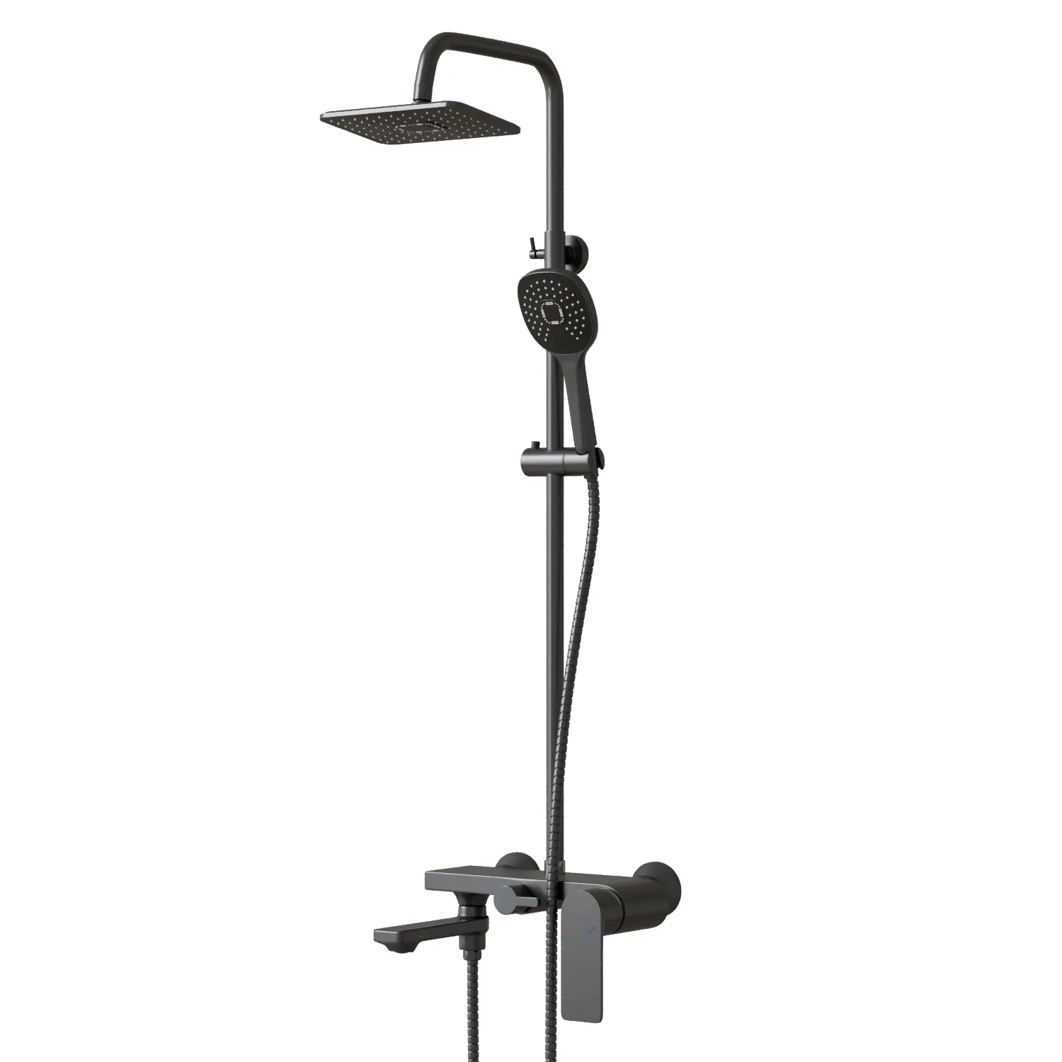 Душевая система 35к MIXLINE МЛ33-06Г(ML33-06GR) "Сити"излив лейка 3 поз. +лейка "Троп. душ" ГРАФИТ (556594)