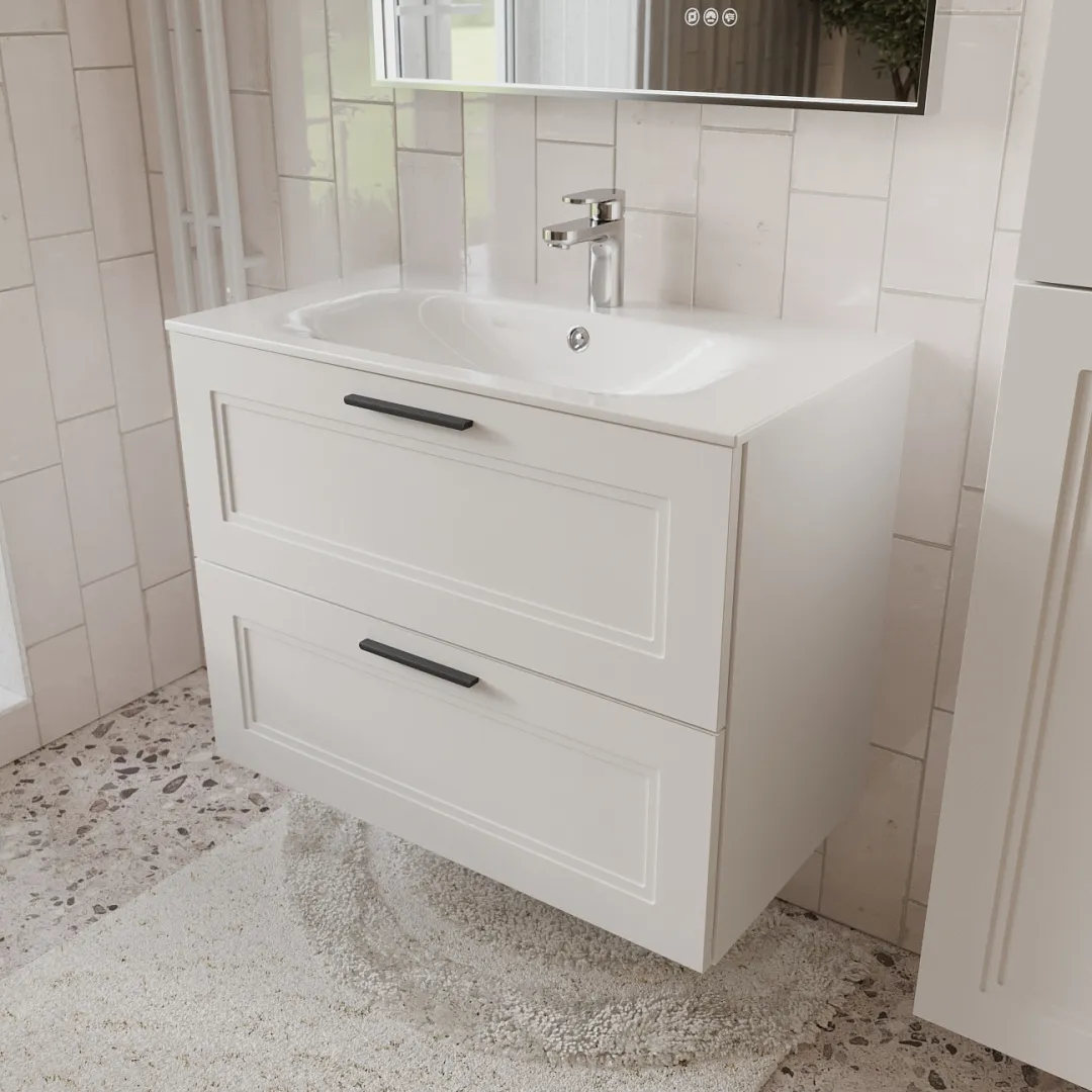 Тумба с раковиной подвесная (80см) Terminus Classik CLA10802900301O, белый