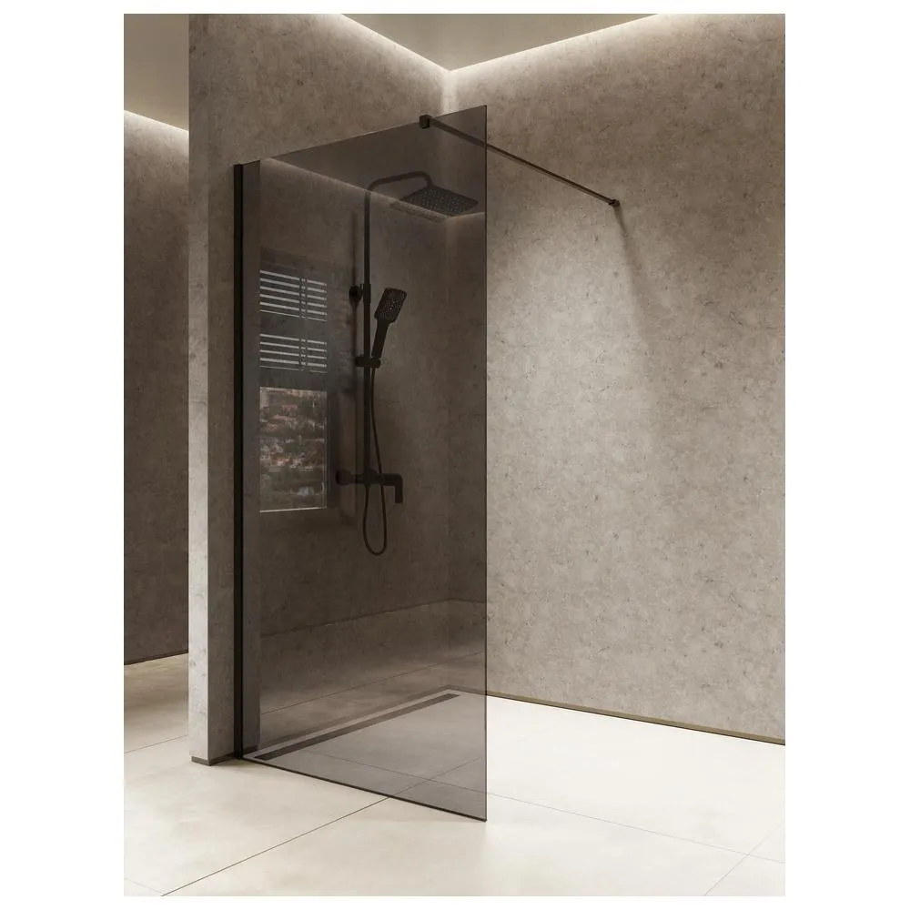 Душевая перегородка Knotlor WI100TG0BL 100х200, черный