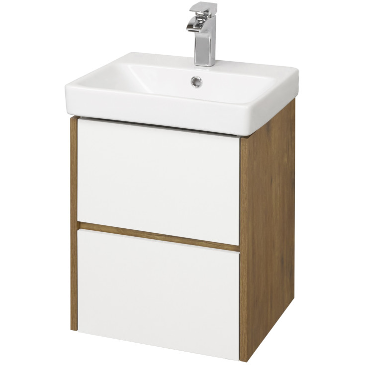 1A2516K0SDZ90 Набор Aquaton: 1A251601SDZ90 Тумба-умывальник Сканди 45 Бел/Дуб Рустикальный/ 1WH501630 Раковина Адриана 45