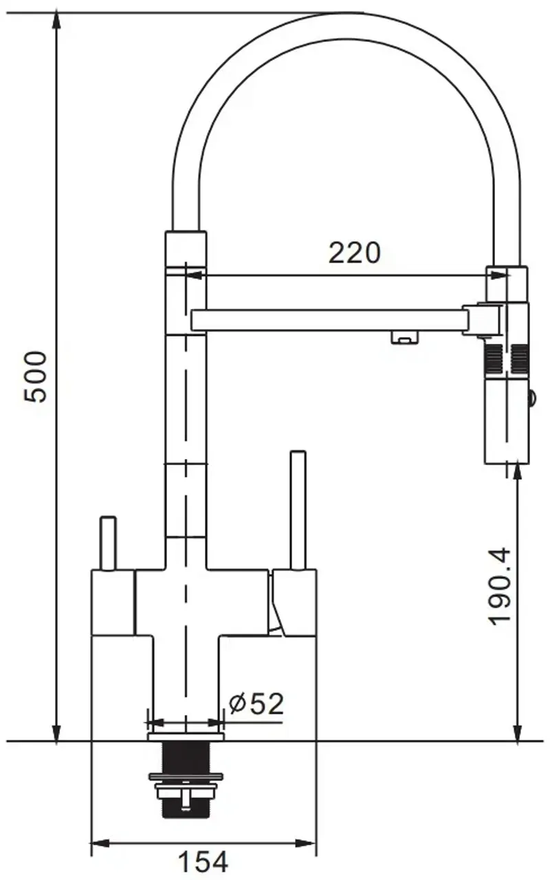Смеситель для кухни Rose R958, хром