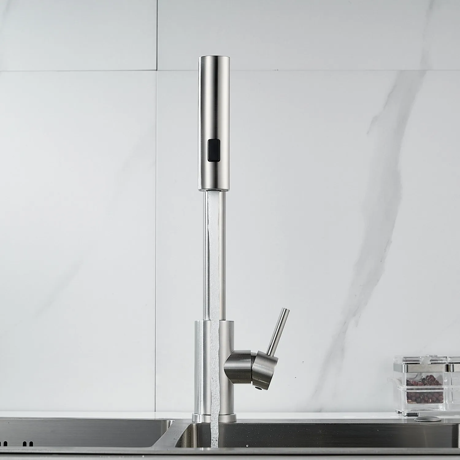 Смеситель для кухни с мультифункциональным изливом Raffine F203L, сатин