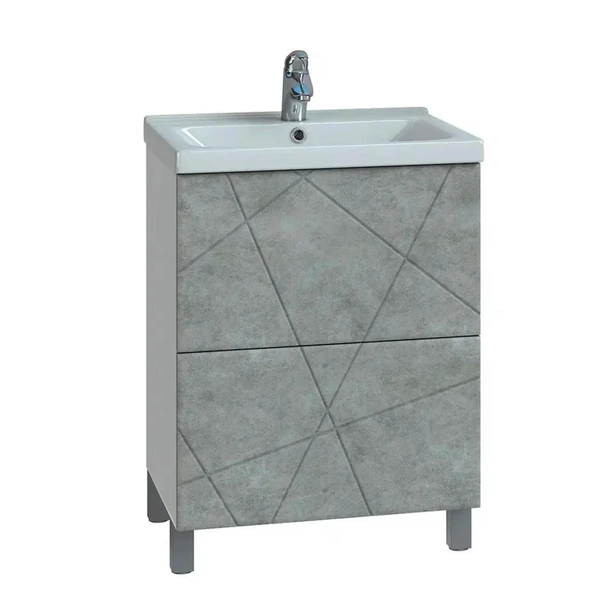 Тумба с раковиной напольная VIGO Geometry 015 бетон, 60 см